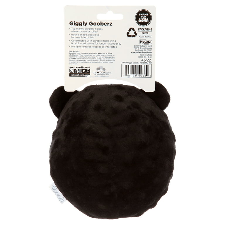 Outward Hound Plush Dog Toys, Giggly Gooberz Panda, Med