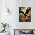 JEUXUS Bald Eagle Wall Art American Flag Pictures Wall Decor Rustic