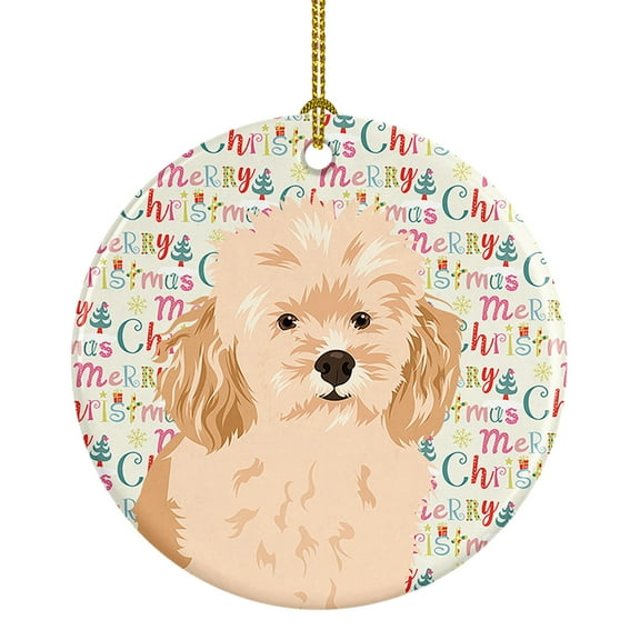 Poodle Toy Apricot #2 Christmas Ceramic Ornament 2.8 in x 2.8 in