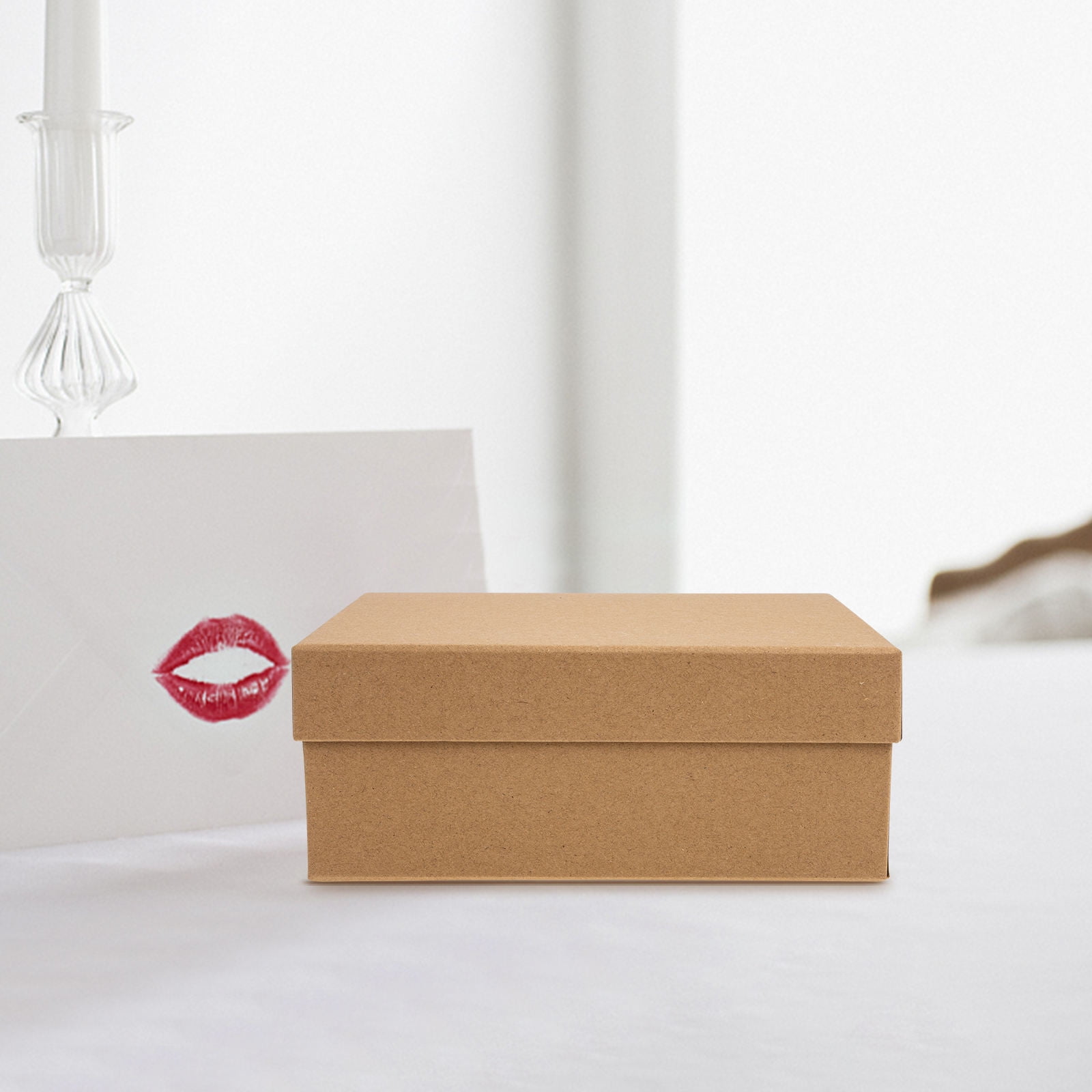 Soimiss Small Paper Box for Jewelry Storage Light Brown 5Pcs