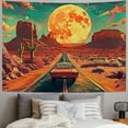thumbnail image 2 of Shiartex Planet Tapestry Retro Mountain Landscape Tapestry Vintage Cactus Wall Tapestry Starry Moon Galaxy Tapestry Wild Desert Plants Wall Hanging for Living Room Painting, 2 of 6
