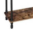 thumbnail image 4 of Wood and Metal Frame Console Table with Open Bottom Shelf, Rustic Brown, 4 of 6