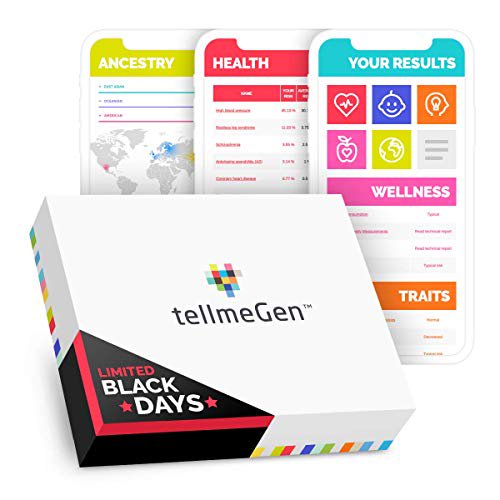 tellmeGen Advanced DNA Test: 400+ Reports About Health, Ancestry, Traits, Fitness - Fees Included - Lifetime Updates