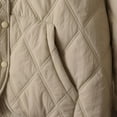 thumbnail image 4 of Hueook Coats for Women Women Warm Quilted Jackets for Women Long Sleeve Floral Soild Puffer Jacket Coats with Pockets Khaki 2X, 4 of 7