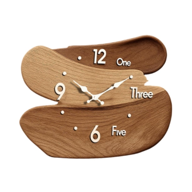 Reloj de pared colgante, regalo, montaje en pared nórdico, fácil de leer, silencioso, decoración de pared para Marrón