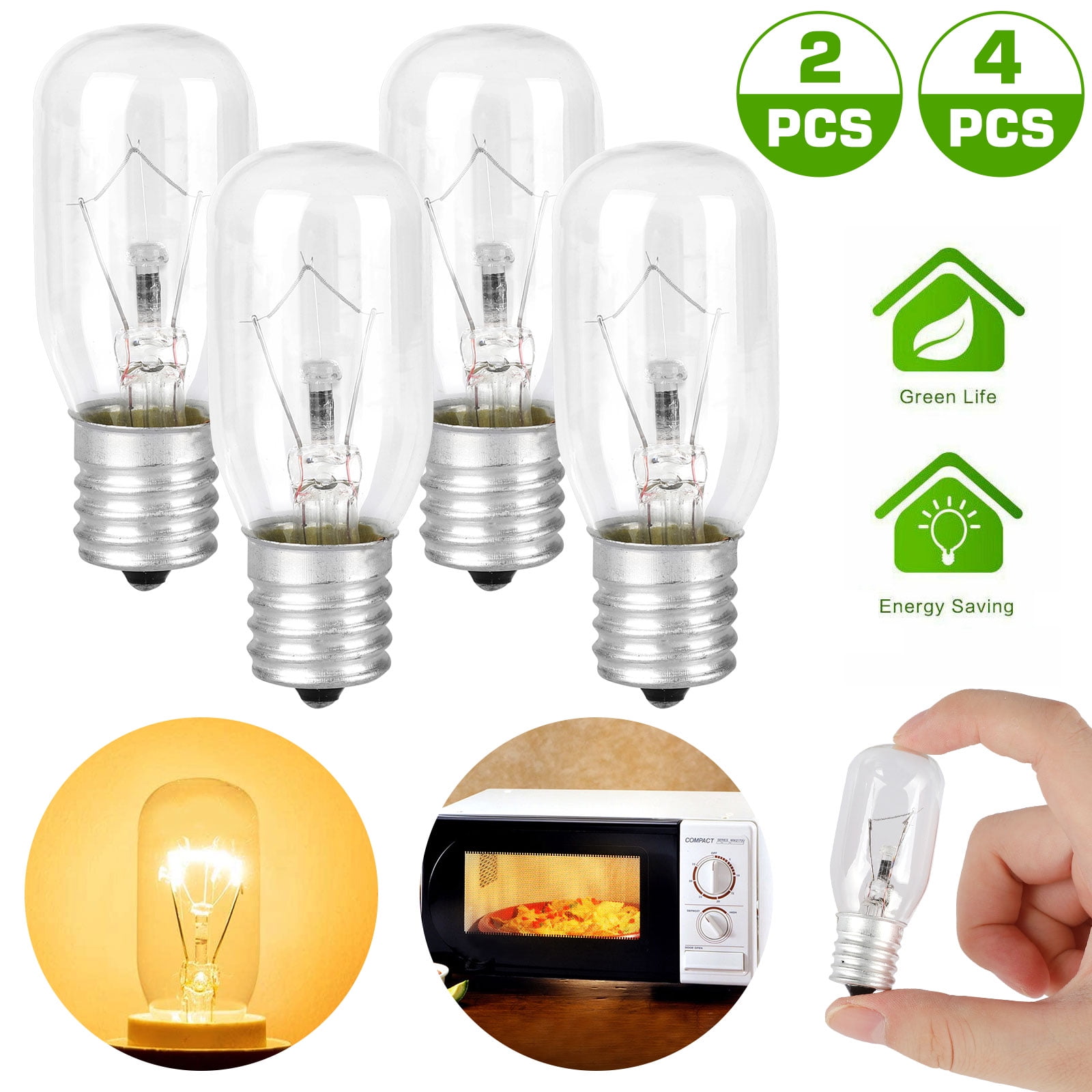 4/2Pcs 40 Watt Appliance Light Bulb, Light Bulb for Whirlpool Microwave