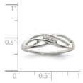 thumbnail image 3 of White Sterling Silver Ring Band Fashion Cubic Zirconia CZ Clear, 3 of 3