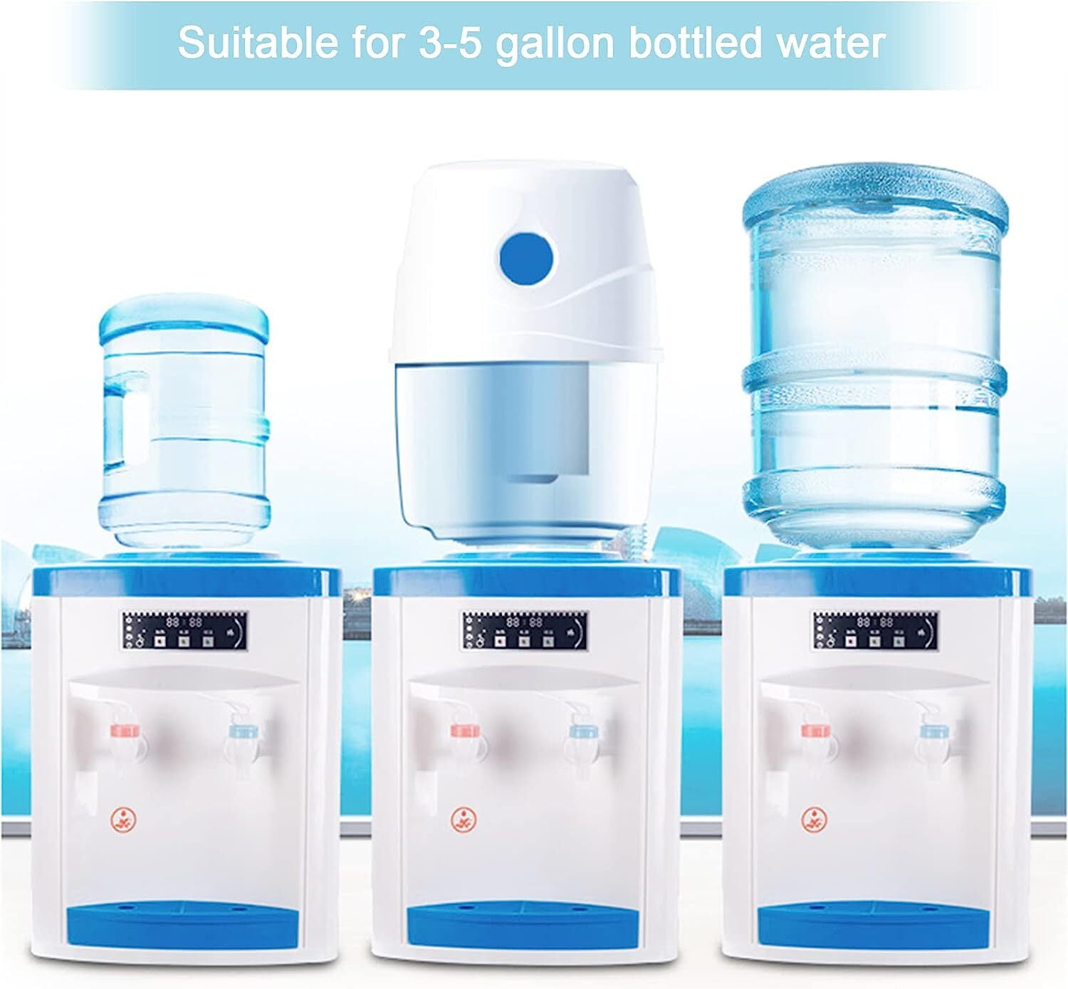 FOGGBET Loading Small Water Cooler Dispenser 5 Gallon Cold and Hot Water Dispenser Top