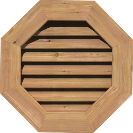 26 W x 26 H Octagonal Gable Vent (31 W x 31 H Frame Size): Unfinished  Functional  Smooth Western Red Cedar Gable Vent w/ 1  x 4  Flat Trim Frame