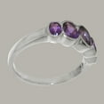 thumbnail image 3 of LBG British Made 10k White GoldWomens Ring Natural Amethyst Band Ring - 33 size options - Size 7.5, 3 of 6