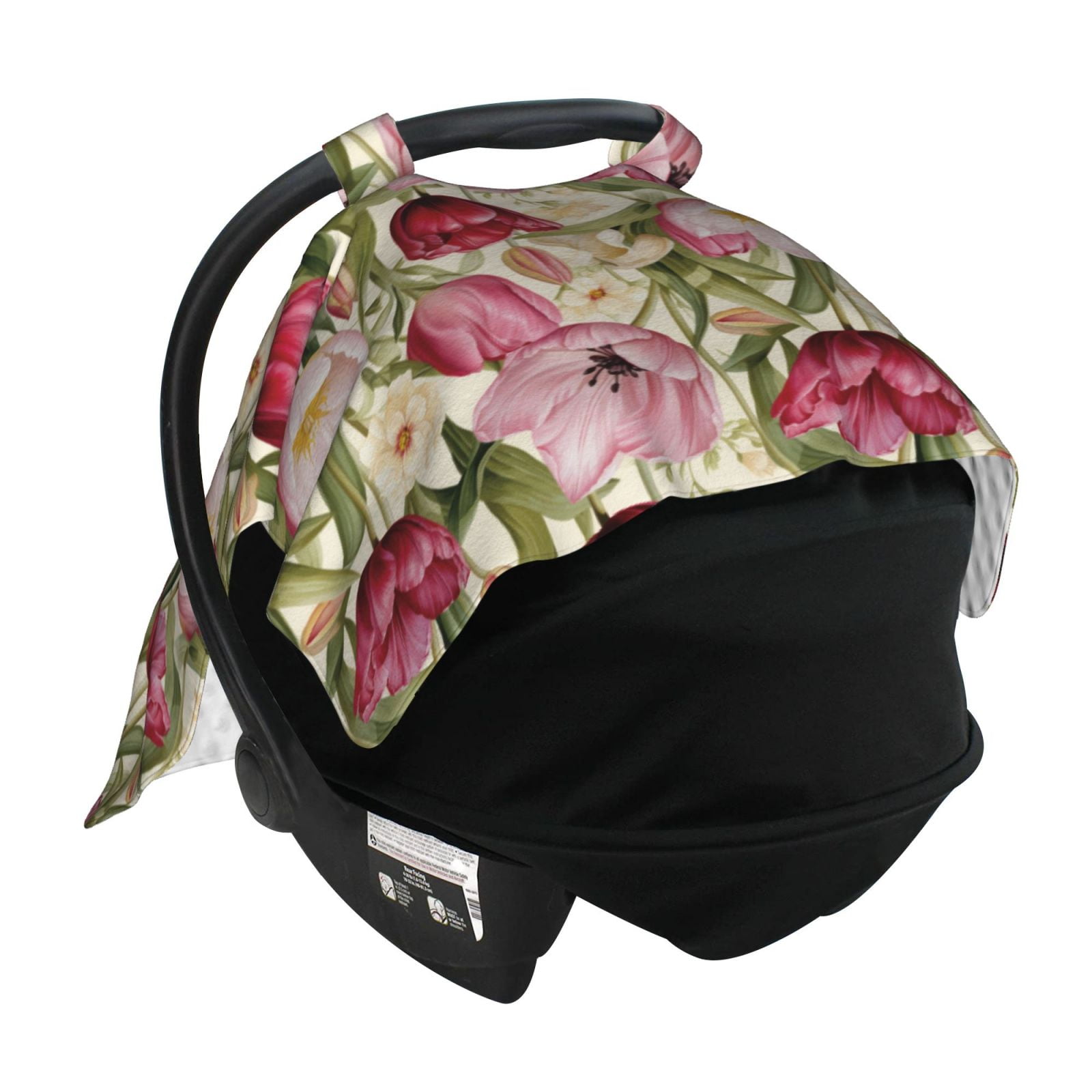 Car Seat Cover Baby - Tulips Flowers Light Pink Breathable Infant Car Seat Cover for Baby Carseat, Lightweight Comfort Baby Essentials Must Haves Newborn Stuff for Girl Boy