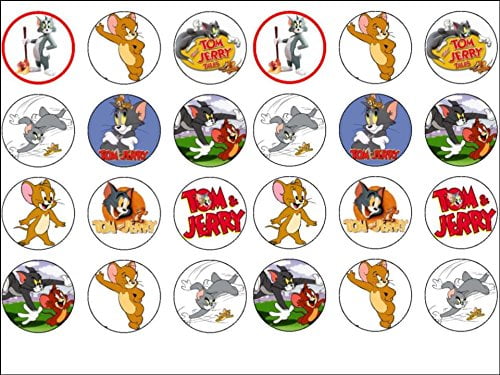 20 Tom and Jerry edible rice paper cup cake toppers, 