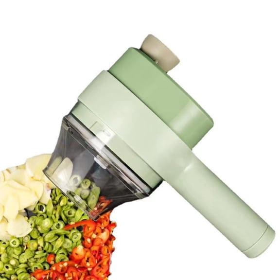 TNSM 4-in-1 Portable Electric Vegetable Slicer, Cordless USB Rechargeable Food Chopper for Onion, Garlic, Ginger, Chili & Meat