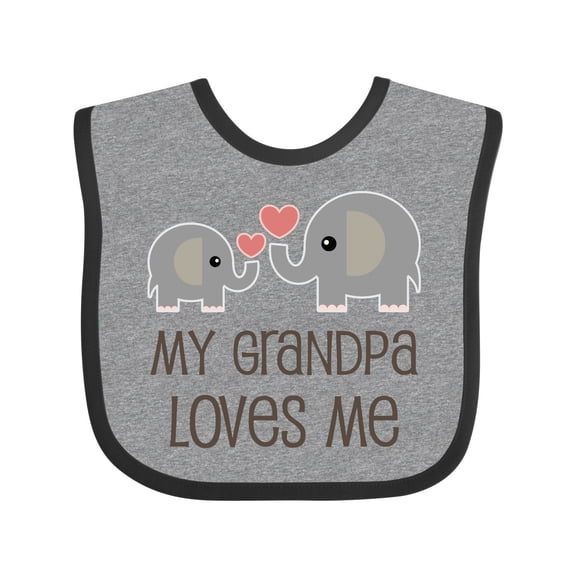 Inktastic My Grandpa Loves Me Boys or Girls Baby Bib