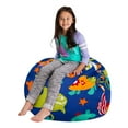 thumbnail image 2 of Posh Creations Bean Bag Stuffable Cover Only- Canvas,Kids,3ft, Sea Creatures Blue, 2 of 3