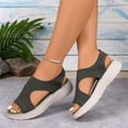 thumbnail image 6 of Women's Soft Sole Orthopedic Sandals, Lightweight Casual Open Toe Sport Sandals Women Summer Dressy Comfortable Platform Wedge Breathable Slip On Walking Tennis Shoes, 43, 6 of 8