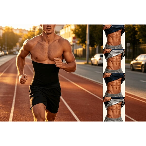 Waist Trainer Trimmer Sweat Belt Band for Men Lower Belly Fat Sauna Slimming Belt Suit Workout Big and Tall Size S-5XL Blue