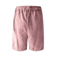 thumbnail image 4 of WTOBBY Men's Corduroy Fashion Casual Bermuda Shorts with Elastic Drawstring Waist, Contemporary Streetwear Design ,Pink 3XL, 4 of 5