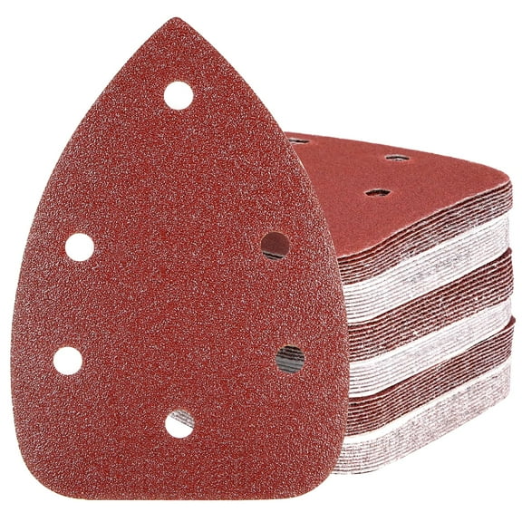 HYCHIKA 60PCS Sander Sandpaper, Detail Sander Sandpaper Assorted 60/80/100/120/180/240 Grits with 6 Holes for Wood Sanding, Fit HYCHIKA 140W Detail Electric Sander(Model Number: TX104)