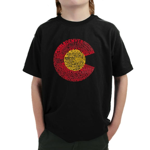 LA Pop Art Boy's Word Art T-shirt - Colorado