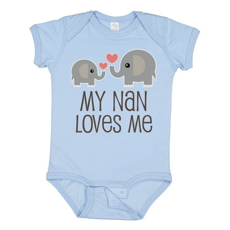 

Inktastic My Nan Loves Me Grandchild Gift Baby Boy or Baby Girl Bodysuit