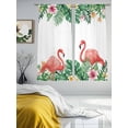 thumbnail image 3 of Pink Flamingo Birds Sheer Curtains 72 Inch Length 2 Panels for Living Room, Summer Tropical Plants Flowers Voile Kitchen Curtain Set, Luxury Privacy Drapes Window Treatment for Bedroom, 3 of 7