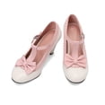 thumbnail image 4 of Miluxas Women's Cute Retro Shoes Stylish T Strap Mary Janes Chunky Heeled Shoes Sweet Block Heeled Bowknot Pumps White 9.5(43), 4 of 6
