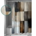 thumbnail image 3 of 54x78 Inch Shower Curtain Decorative Brown Beige Geometric Bathtub Bath Curtains Fabric Waterproof Bathroom Decor Abstract Oil Painting Color Blocks Small Stall Shower Curtain Set with 12 Hooks, 3 of 6