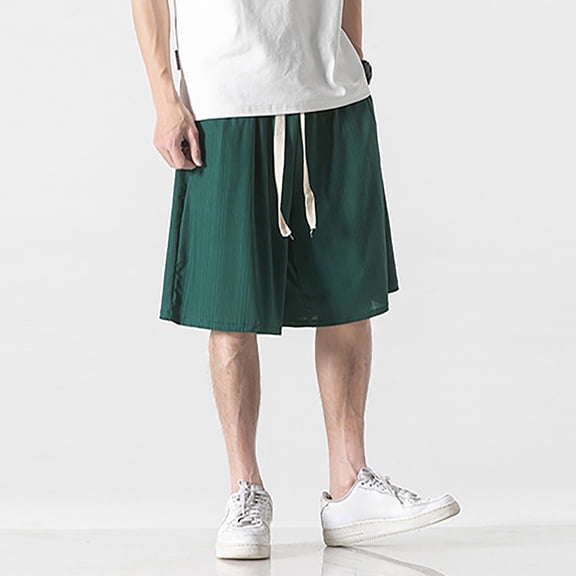 Vedolay Men Short Mens Shorts Casual Drawstring Zipper Pockets Elastic Waist Big and Tall Beach Shorts,Green XXL