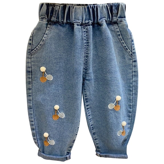 KEXE Pants For Girls Girls Jeans Size 14 Girls Jeans Pants Wide Leg/Skinny Denim Pant High Waist Elastic Band Casual With Pockets Kids