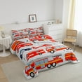 thumbnail image 2 of Fire Truck Bedding Red Fire Engine Vehicle Comforter Set, Ambulance Police Car Pattern Bedding Comforter Sets , 1 Comforter 1 Pillowcase, Twin Size, 2 of 5