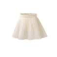 thumbnail image 5 of Miluxas Girls' Sparkle Tulle Skirt - Flowy A-Line Tutu Skirt with Shimmer, Cute Mesh Skirt for Parties, Dance, and Everyday Twirling Beige 7-8 Years, 5 of 8