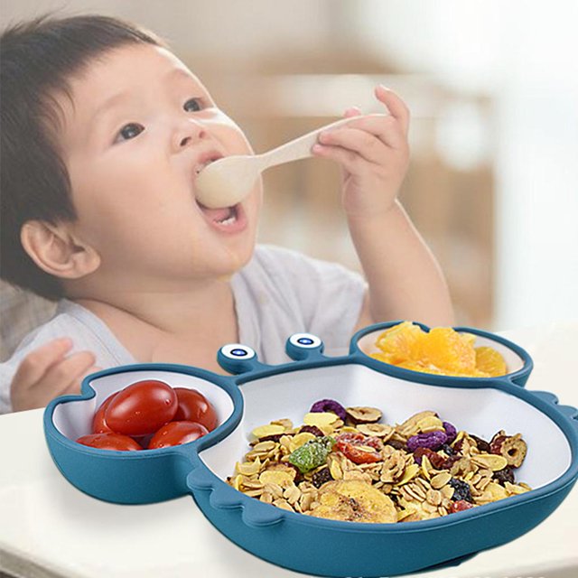 Platos pa bebés licencia de succión de silicona, linda bandeja de alimentación pa , tazón de buceo plimentos que no son pa bebés pa niñ Hugo Plato de bebés