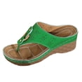 thumbnail image 6 of Flip Flops for Women 2026 Trendy Hollow Out Arch Support Wedge Sandals Platform Summer Slides Comfortable Orthopedic Shoes Green Size 6.5, 6 of 6