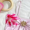 thumbnail image 5 of Mercatoo Teen Girls Swimsuits 2 Piece Bathing Suit Cute Flower Print Spaghetti Strap Triang1e Bikini Set Tween Cute Soft Swimwear, 5 of 6