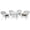 Brown/white, variant on 5 Piece White Wicker Dining Set - Tan Cushions