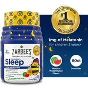 Zarbee's Kids Melatonin Gummies 1mg Sleep Aid Supplement, Watermelon, 60ct