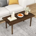 thumbnail image 4 of Topbuy 39 x 18 Inch Coffee Table Rustic Farmhouse Style Solid Wood Cocktail Table with Slatted Tabletop, 4 of 7