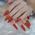 thumbnail image 2 of CoolNail Luxury 3D Sexy Red Rhinestones Extra Long Sharp Stiletto False Nails Tips Pointed Stilettos Press On Fingers Nails Full Cover, 2 of 5