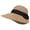 Brown, With Black Band, variant on Summer Beach Sun Straw Hats for Women Wide Brim Packable Travel Bucket Hats UPF 50+
