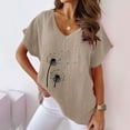 thumbnail image 1 of Puntoco 2024, tops a la moda de verano para mujer, blusas estampadas con cuello en V, blusas cómodas a la moda para mujer, tops, 1 of 4