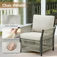thumbnail image 3 of PPorfamilia Outdoor Single Chairs Set of 2, Cushioned Patio Wicker Arm Chairs for Balcony Garden Deck Porch, Beige, 3 of 6