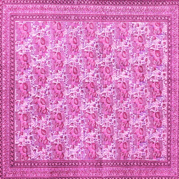 Ahgly Company Indoor Square Persian Pink Traditional Area Rugs, 7' Square