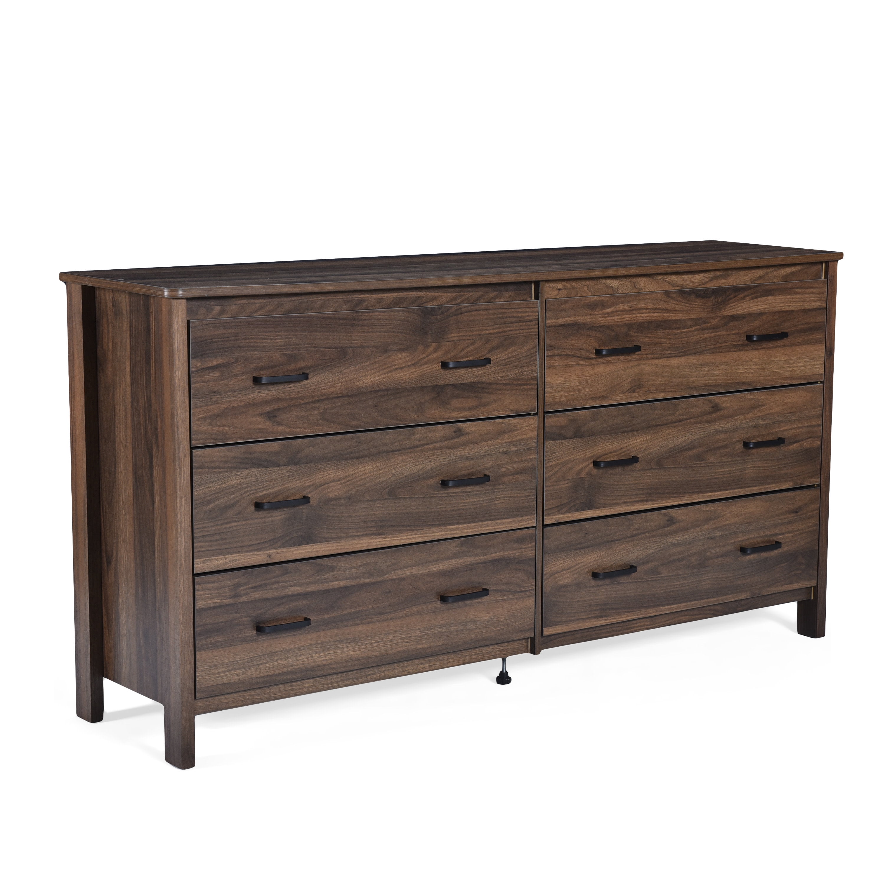 GDF Studio Titeca Contemporary 6 Drawer Double Dresser, Medium Brown