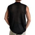 thumbnail image 4 of Kalauyu Sleeveless Hollow Mesh Knit Tank Tops for Men Round Neck Perforated Breathable Casual Summer Beach Tops, 4 of 5