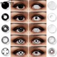 thumbnail image 2 of EYESHARE-lentes de contacto de 2 piezas para Halloween, lentillas de Color para ojos, lentillas blancas y negras, lentillas de colores para Cosplay de Anime, 2 of 4