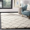 Safavieh Hudson Shag Collection SGH282A Ivory and Grey Moroccan Geometric Quatrefoil Area Rug (10' x 14')
