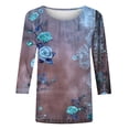 thumbnail image 4 of Green Print Blouses for Women Workout Tops for Women Plus Womens Summer Tops Short Sleeve My Orders Placed Recently By Me My Account, 4 of 5
