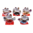 thumbnail image 1 of Juego de 5 lindos juguetes de porcelana con forma de gato de la suerte para amigos o, 1 of 9