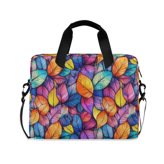 FORMRS 16" Laptop Bag Carrying Sleeve Case with Handle Travel Shoulder Briefcase, Colorful Leaves